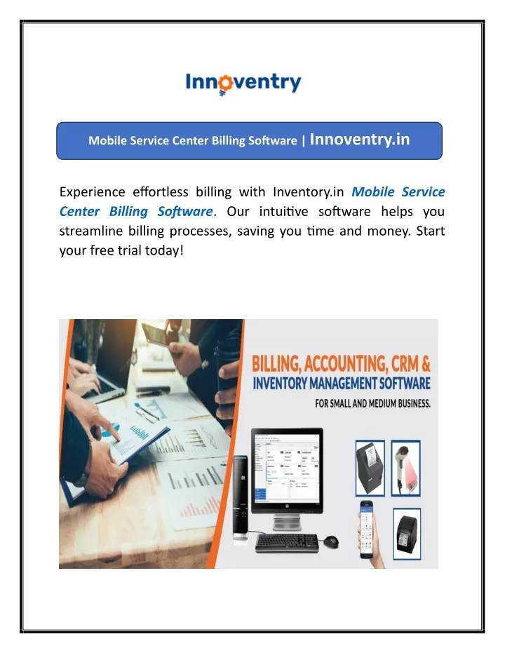 mobile service center billing software innoventry