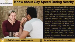 Know about Gay Speed Dating Nearby