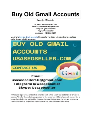 Buy Old Gmail Accounts