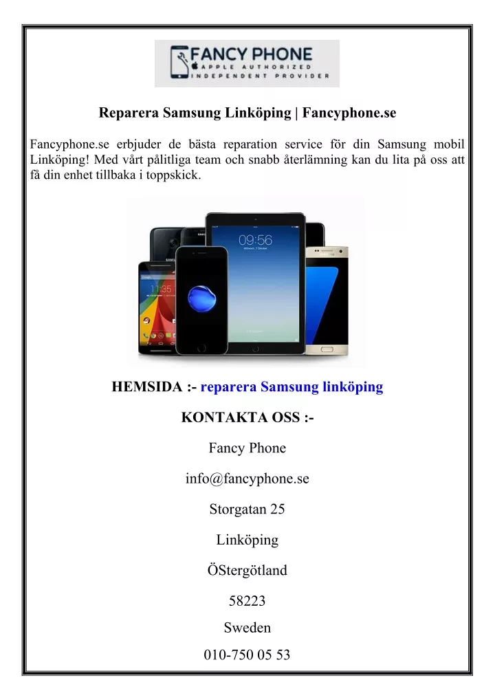 reparera samsung link ping fancyphone se