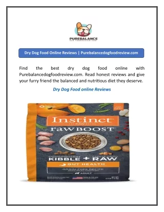 Dry Dog Food Online Reviews  Purebalancedogfoodreview