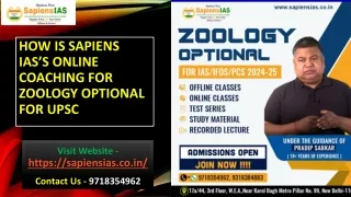 How is Sapiens IAS Online Coaching For Zoology Optional For UPSC