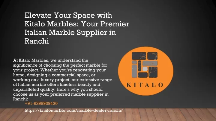 elevate your space with kitalo marbles your