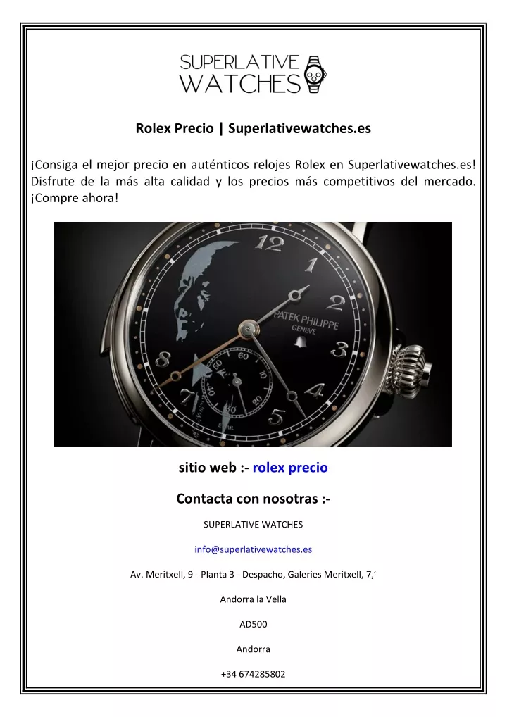 rolex precio superlativewatches es