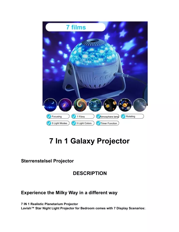 7 in 1 galaxy projector