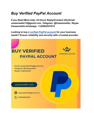 Buy Verified PayPal Account