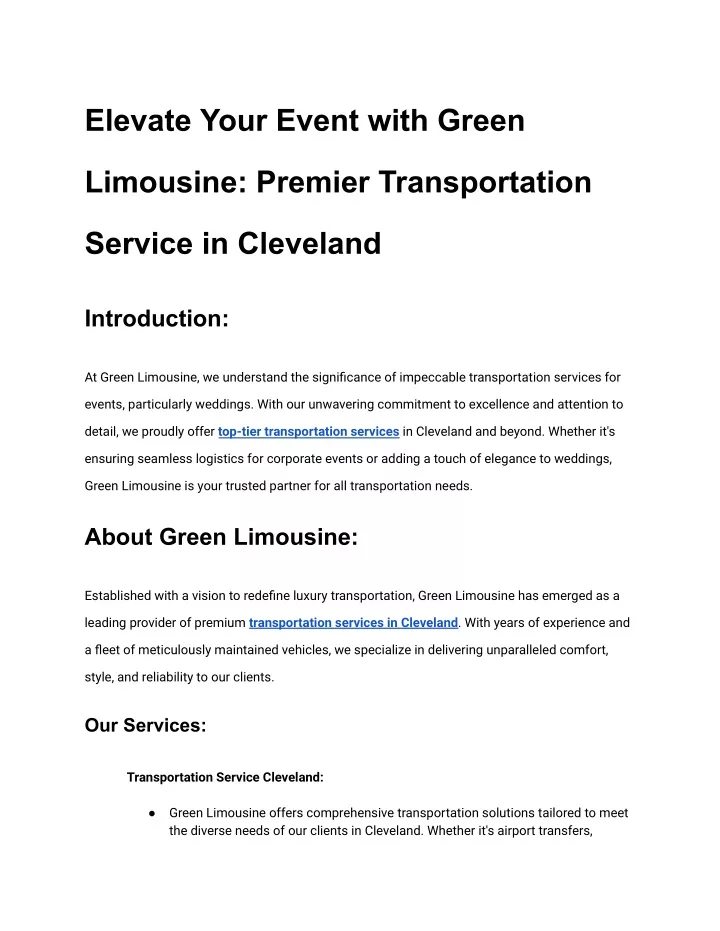elevate your event with green