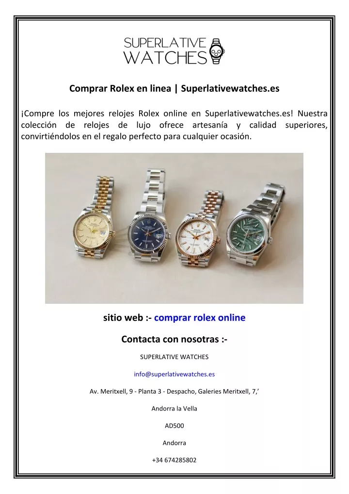 comprar rolex en linea superlativewatches es