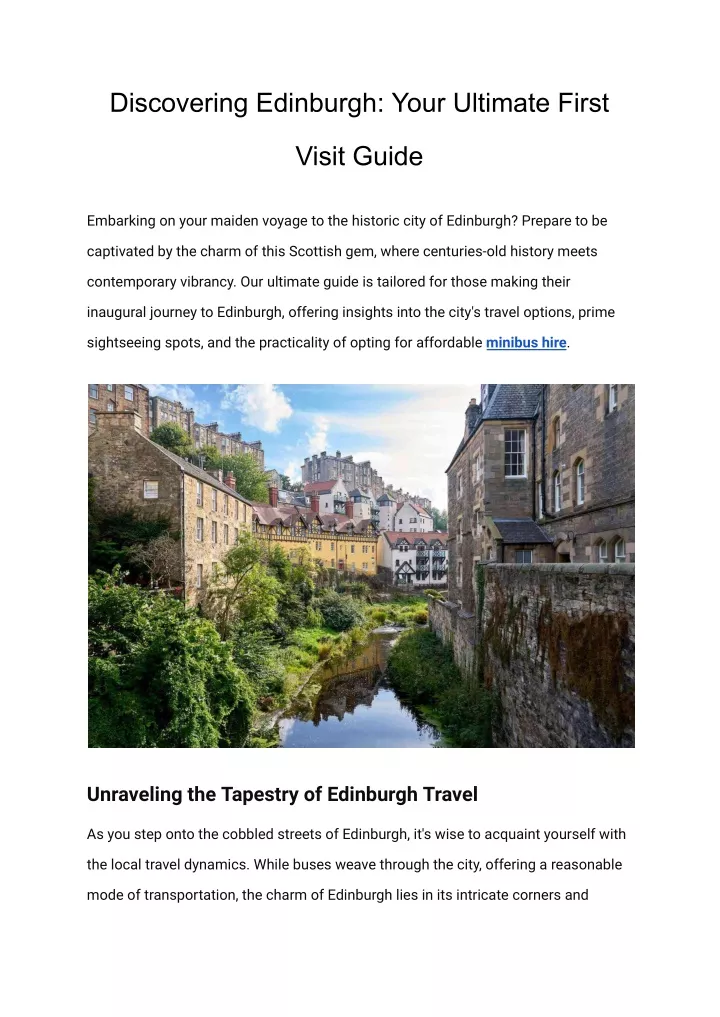 discovering edinburgh your ultimate first