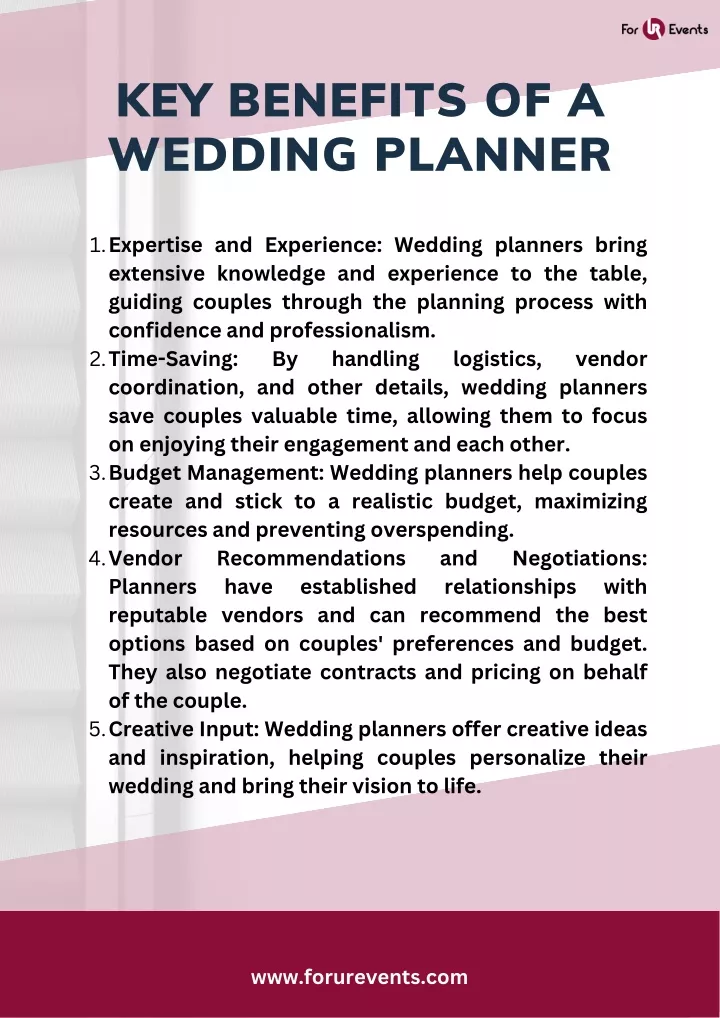 key benefits of a wedding planner