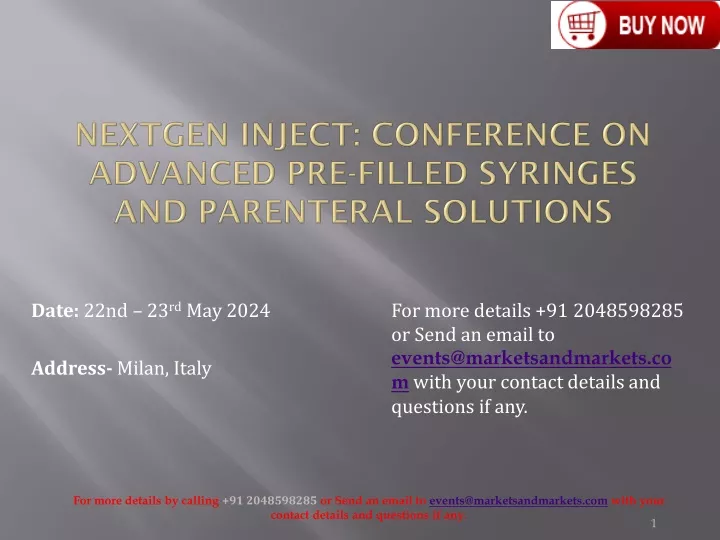 nextgen inject conference on advanced pre filled syringes and parenteral solutions