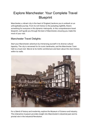 Explore Manchester_ Your Complete Travel Blueprint