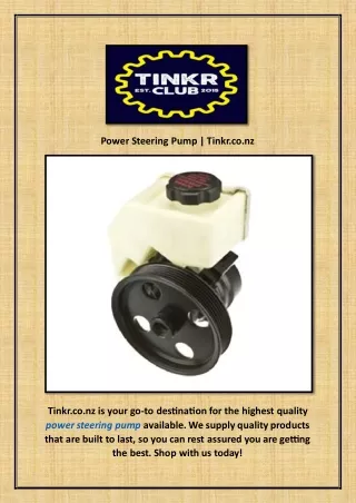 Power Steering Pump | Tinkr.co.nz