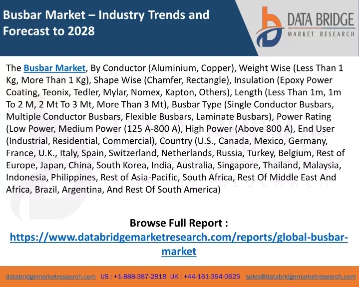 busbar market industry trends and forecast to 2028