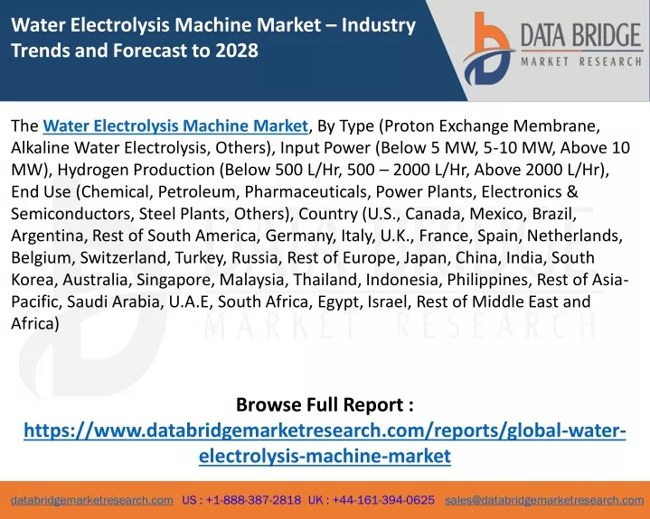 water electrolysis machine market industry trends
