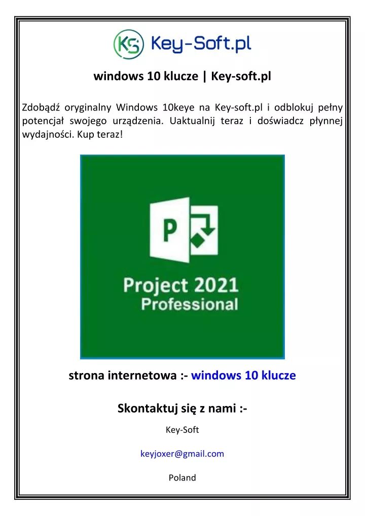 PPT - windows 10 klucze Key-soft.pl PowerPoint Presentation, free ...