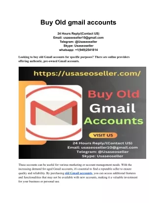 Buy Old gmail accounts