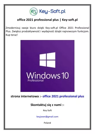 office 2021 professional plus key soft pl