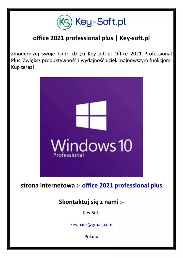 office 2021 professional plus key soft pl