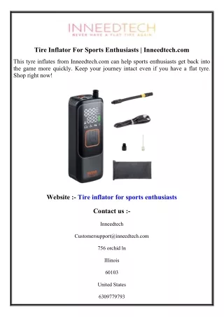 Tire Inflator For Sports Enthusiasts  Inneedtech.com