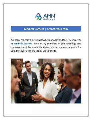 Medical Careers  Amncareers.com