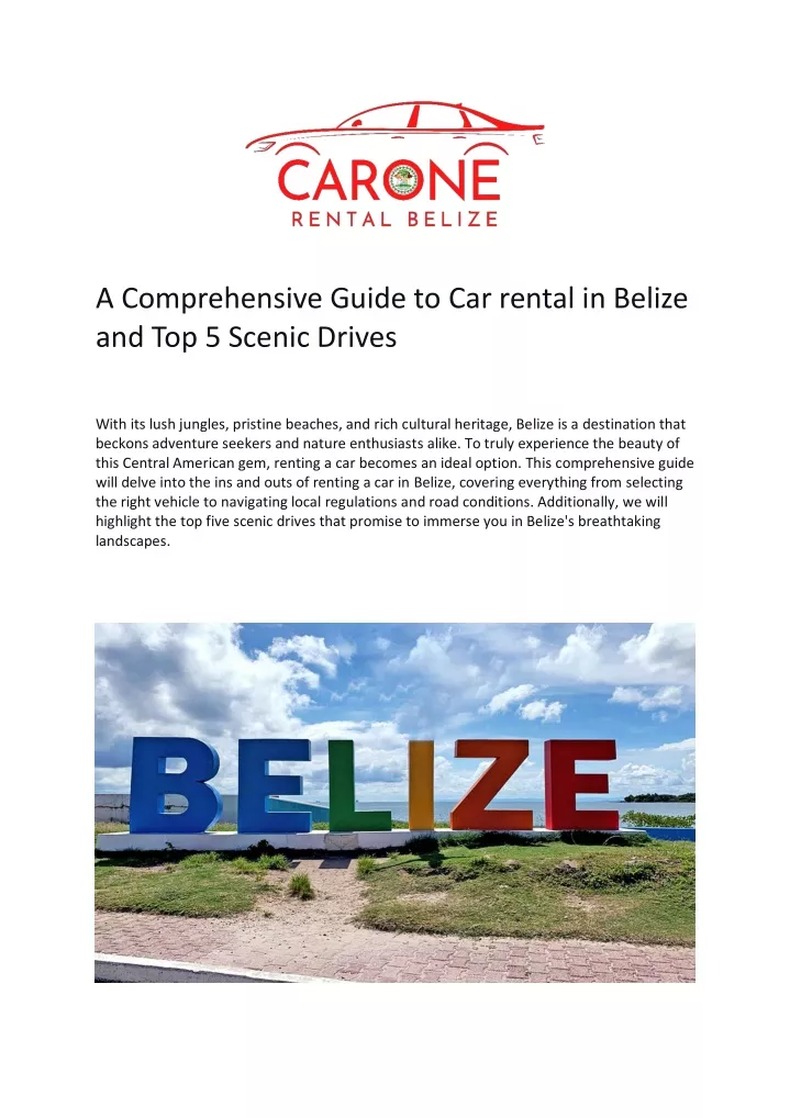 a comprehensive guide to car rental in belize