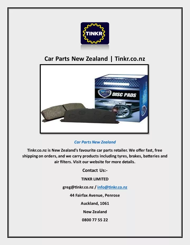 car parts new zealand tinkr co nz