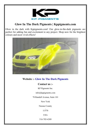 Glow In The Dark Pigments  Kppigments.com