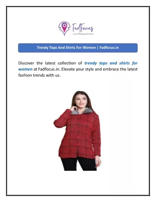 Trendy Tops And Shirts For Women  Fadfocus.in
