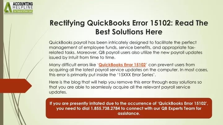 rectifying quickbooks error 15102 read the best solutions here
