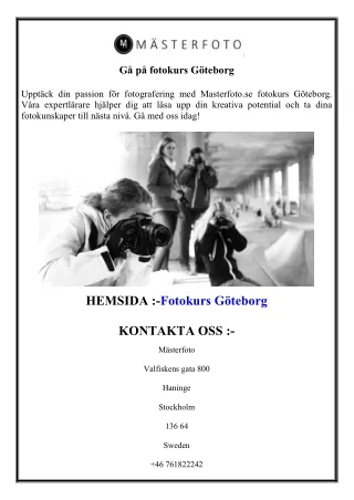 Gå på fotokurs Göteborg