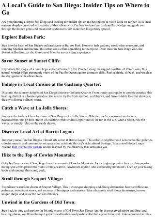 a local s guide to san diego insider tips