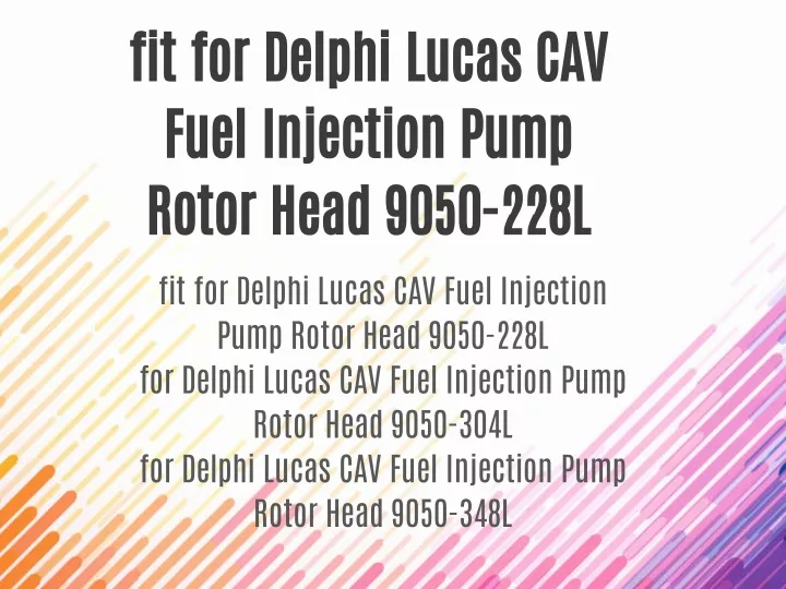 fit for delphi lucas cav fuel injection pump