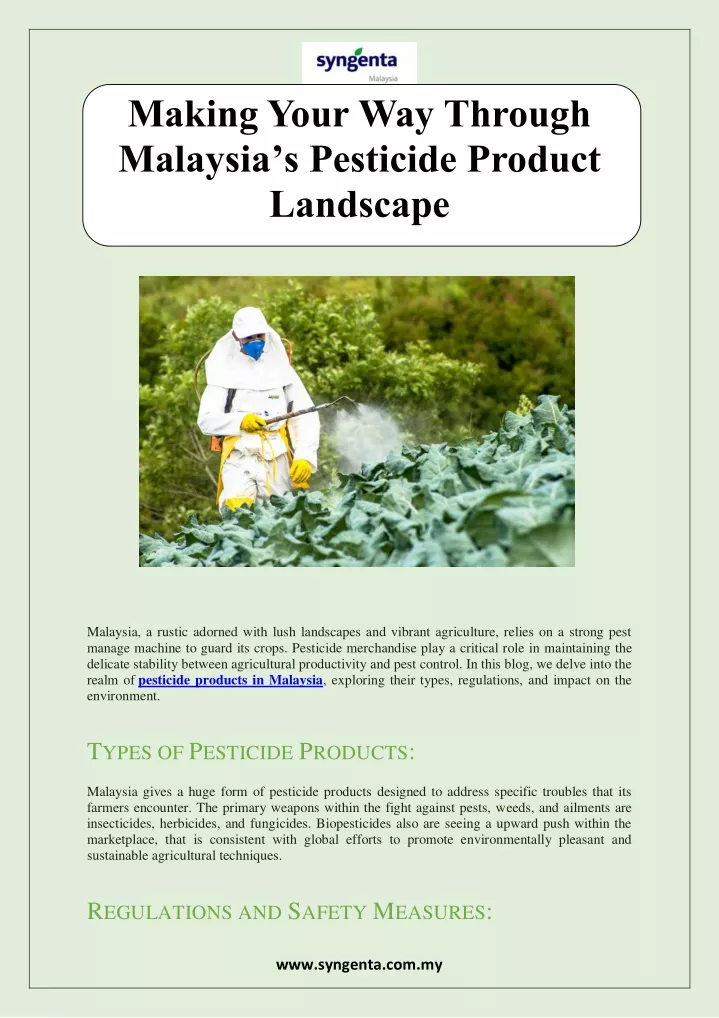 making your way through malaysia s pesticide