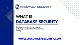 What is Database Security- Aardwolf Security