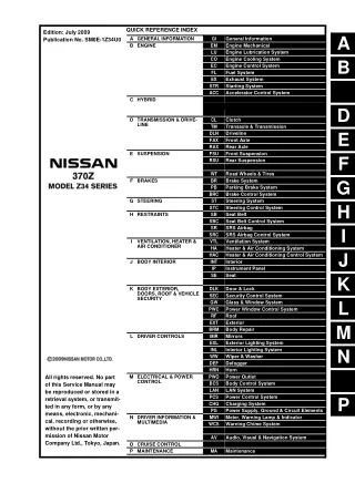 2010 Nissan 370Z Service Repair Manual