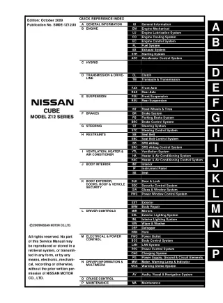2010 Nissan Cube Service Repair Manual