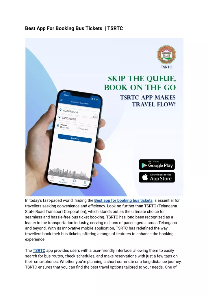 best app for booking bus tickets tsrtc