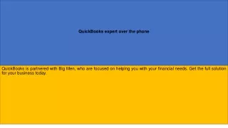 QuickBooks expert over the phone