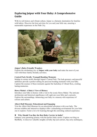 exploring jaipur with your baby a comprehensive
