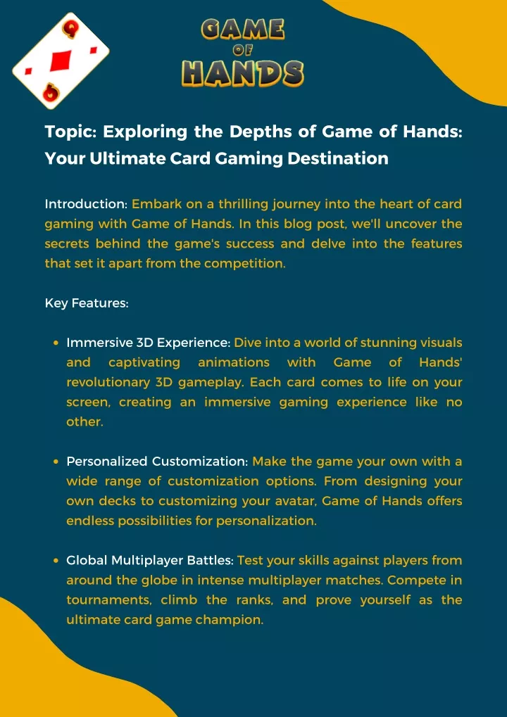 topic exploring the depths of game of hands your