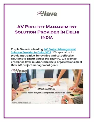 AV Project Management Solution Provider In Delhi India