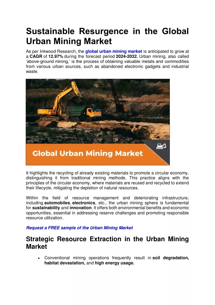 sustainable resurgence in the global urban mining