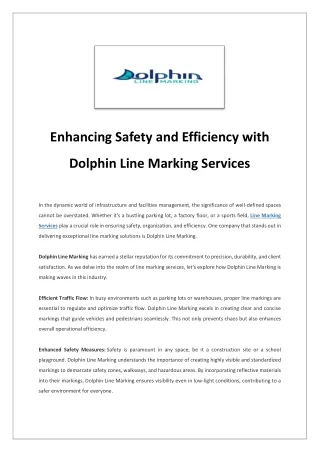 Line Marking Sydney - Dolphin Line Marking