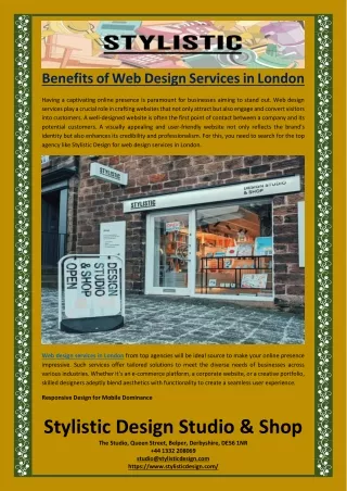 Benefits of Web Design Services in London