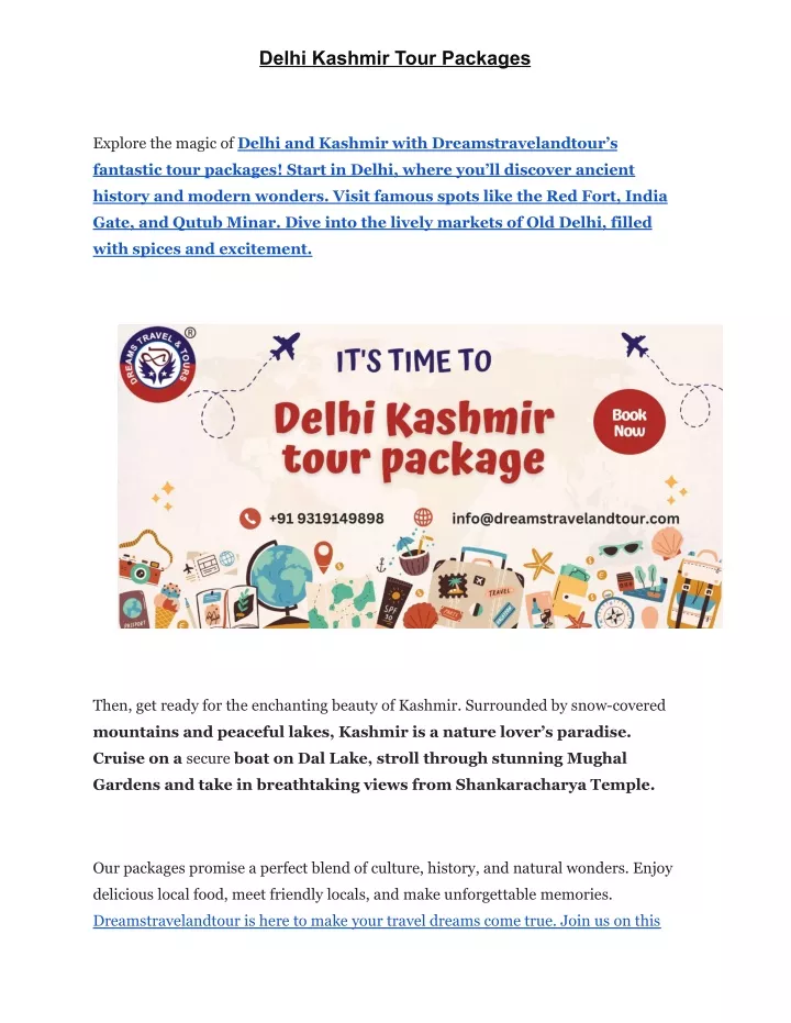 delhi kashmir tour packages