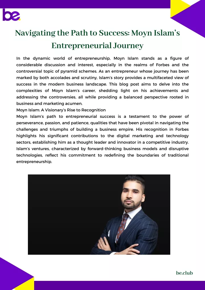 navigating the path to success moyn islam