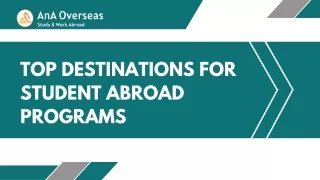 Top Destinations for Student Abroad Programs