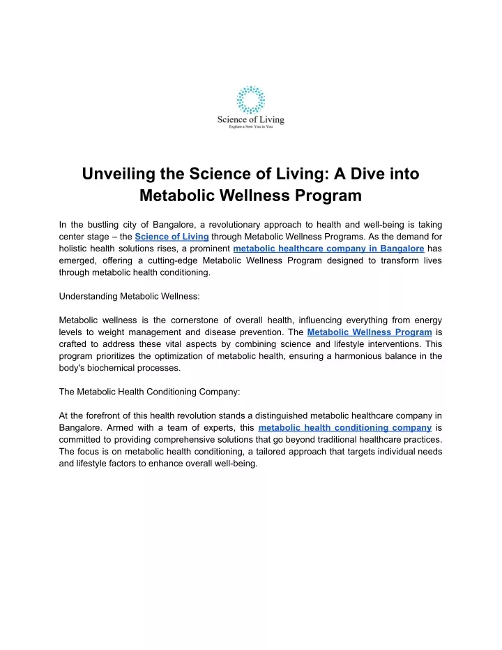 unveiling the science of living a dive into
