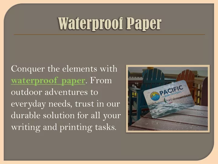 waterproof paper